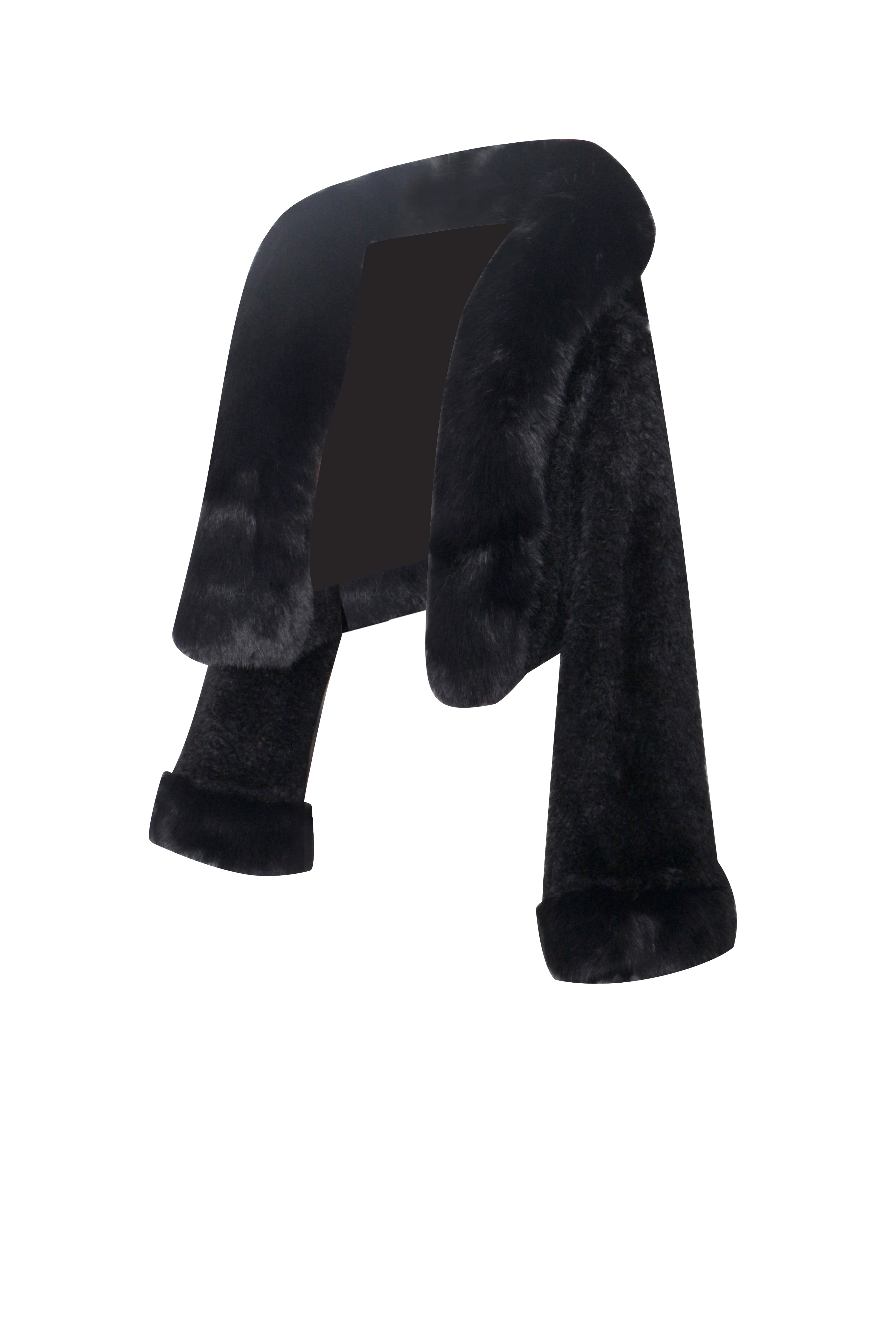 NINA FAUX FUR COAT - BLACK