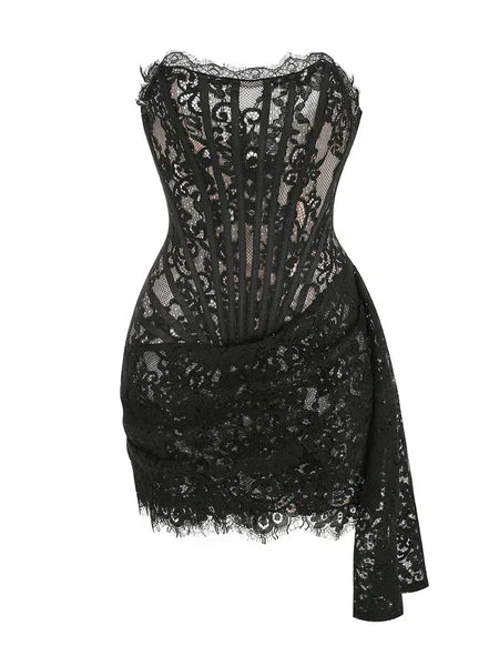 ARIANA CORSET MINI DRESS - BLACK